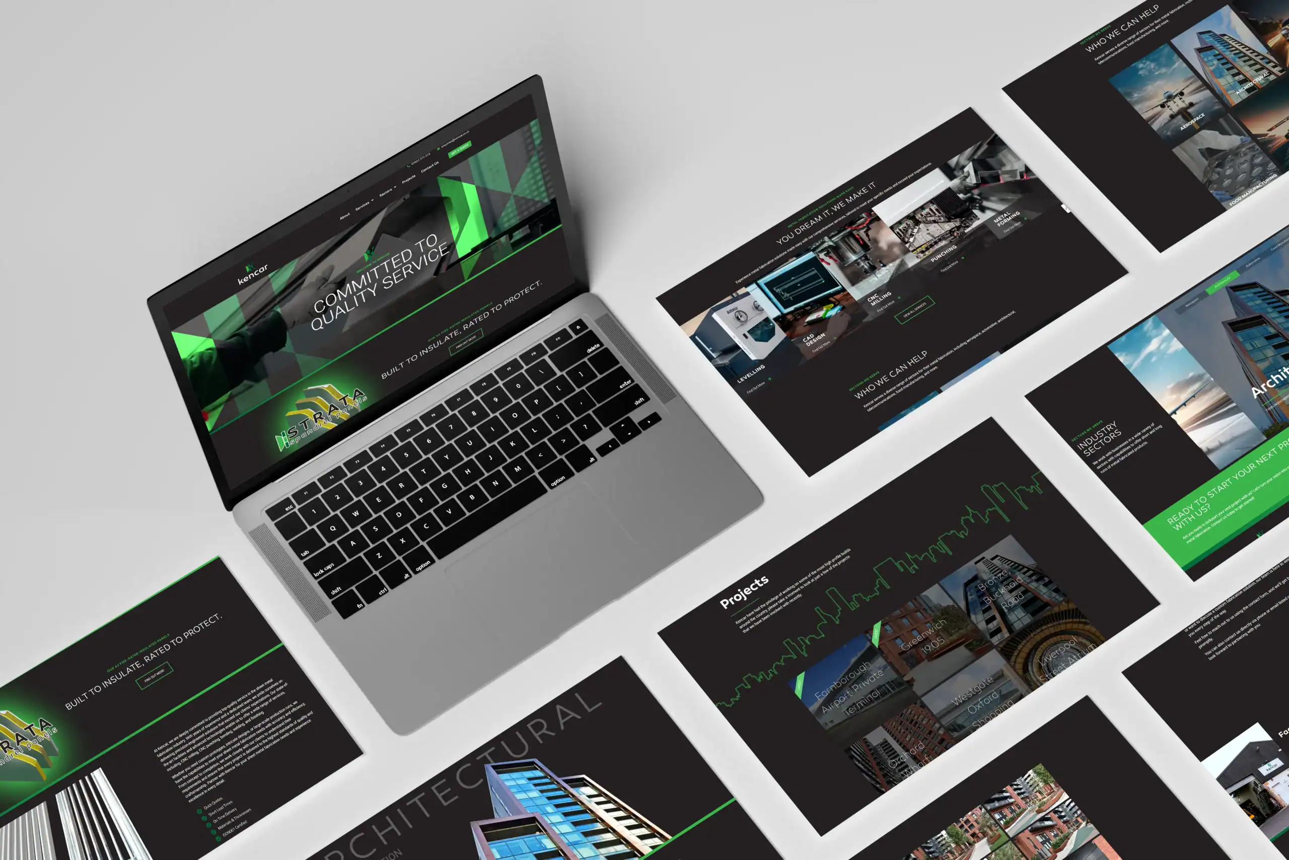 a website design for one of our clients, Kencar Limited, an architectural sheet metal fabrication company